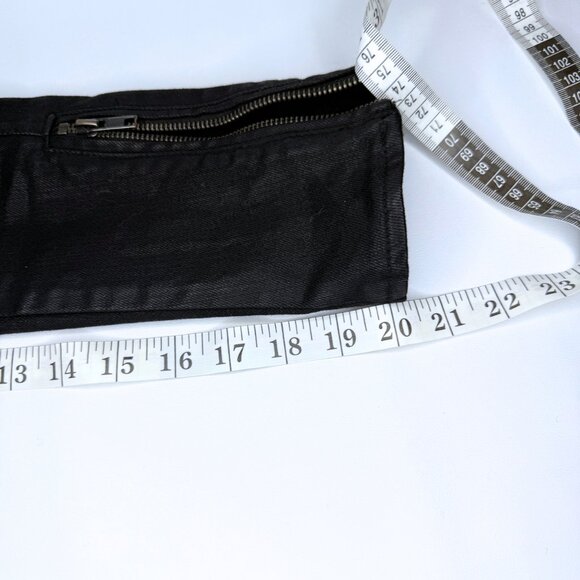 Free People Black Denim Fringe Scarf Jacket – Size 6 – Boho Layered Look - Picture 10 of 12